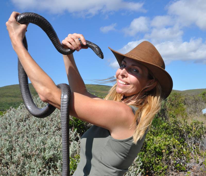 Anneka with Mole Snake